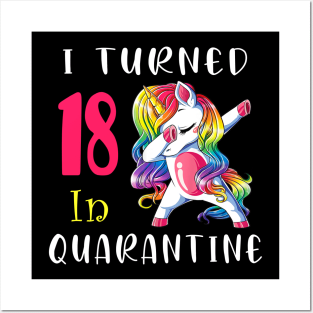 I Turned 16 in quarantine Cute Unicorn Dabbing Posters and Art